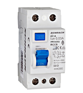 Intreruptor diferential AMPARO (10kA), 63A, 2-poli, 30mA, tip At