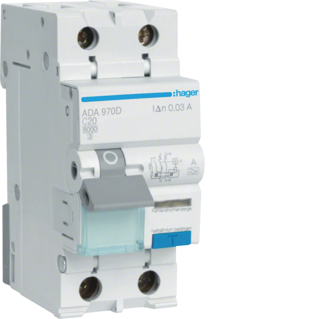Disjunctor diferential 1P+N 20A, 30mA, C 6kA, tip A