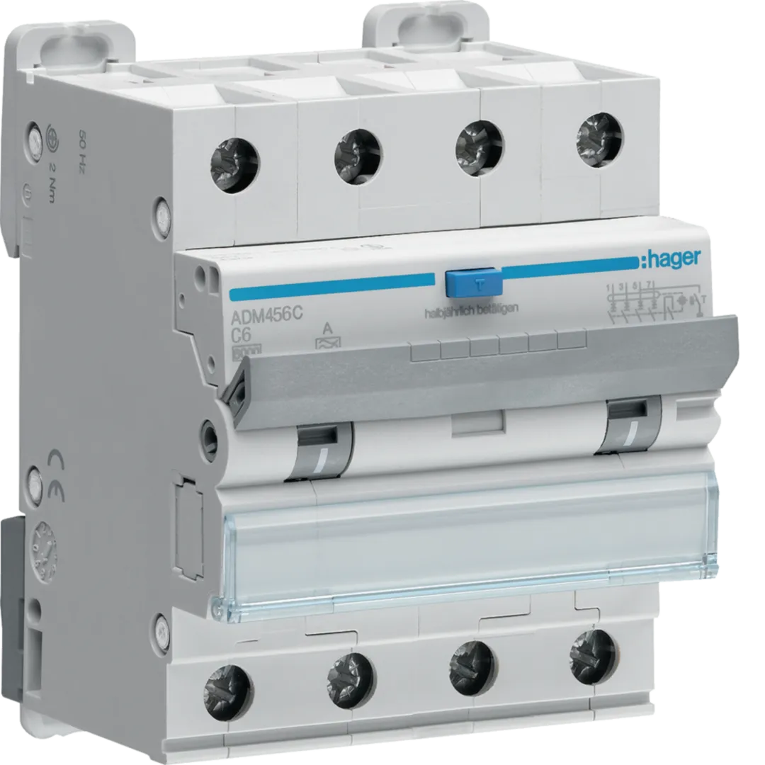 Disjunctor diferential 4P 6kA C-6A 30mA tip A