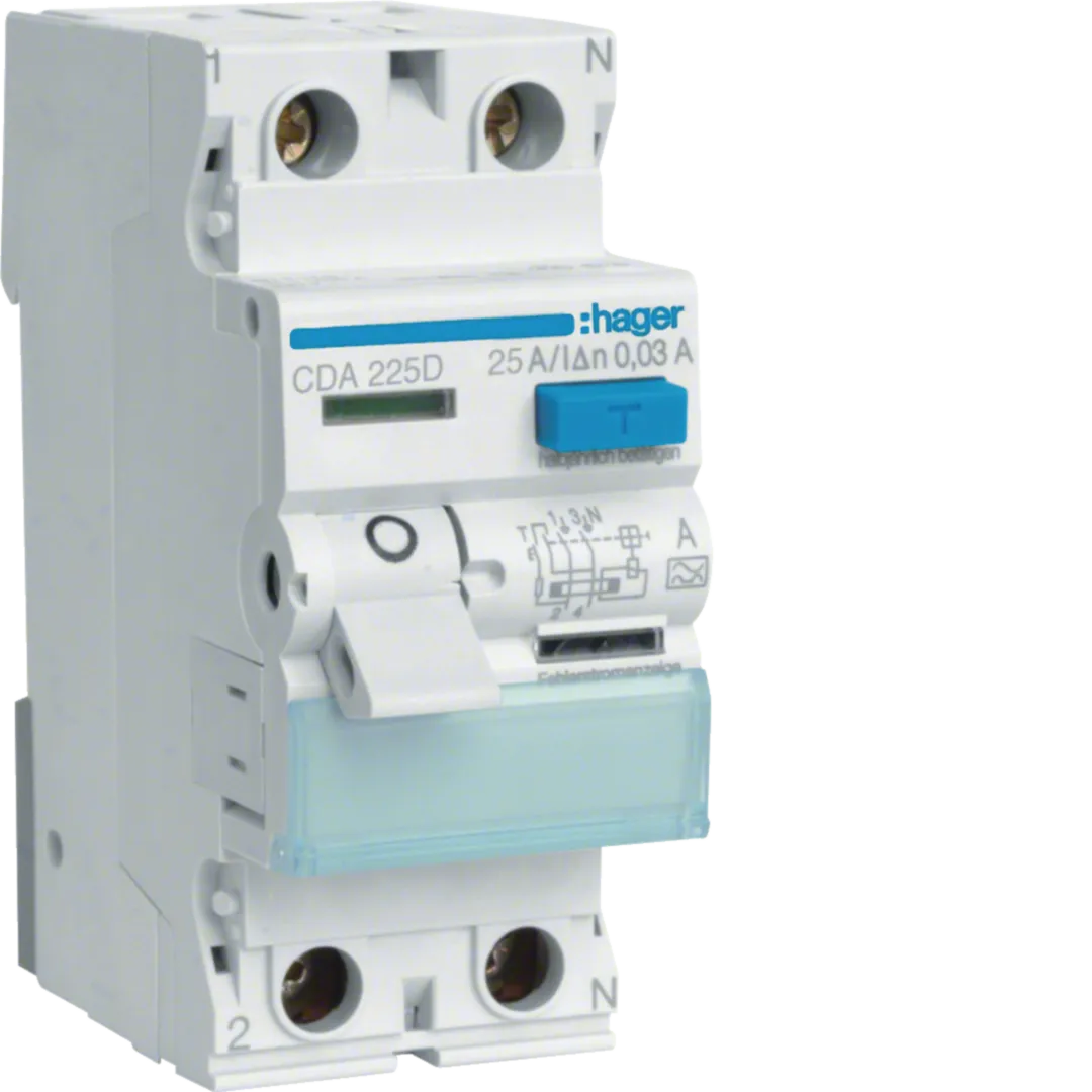 Intrerupator diferential 2P 25A, 30mA, tip A