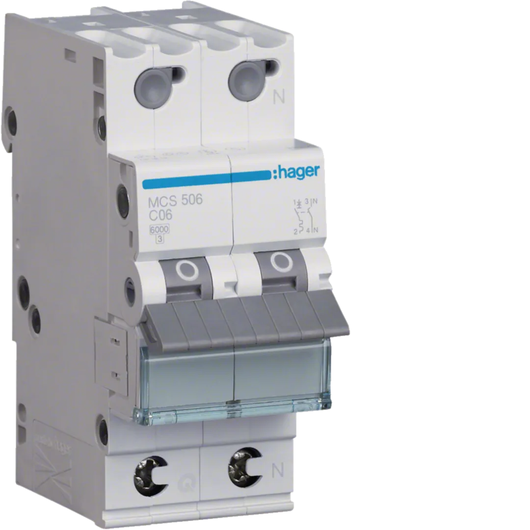 Disjunctor 1P+N 6kA C-6A QC 2M